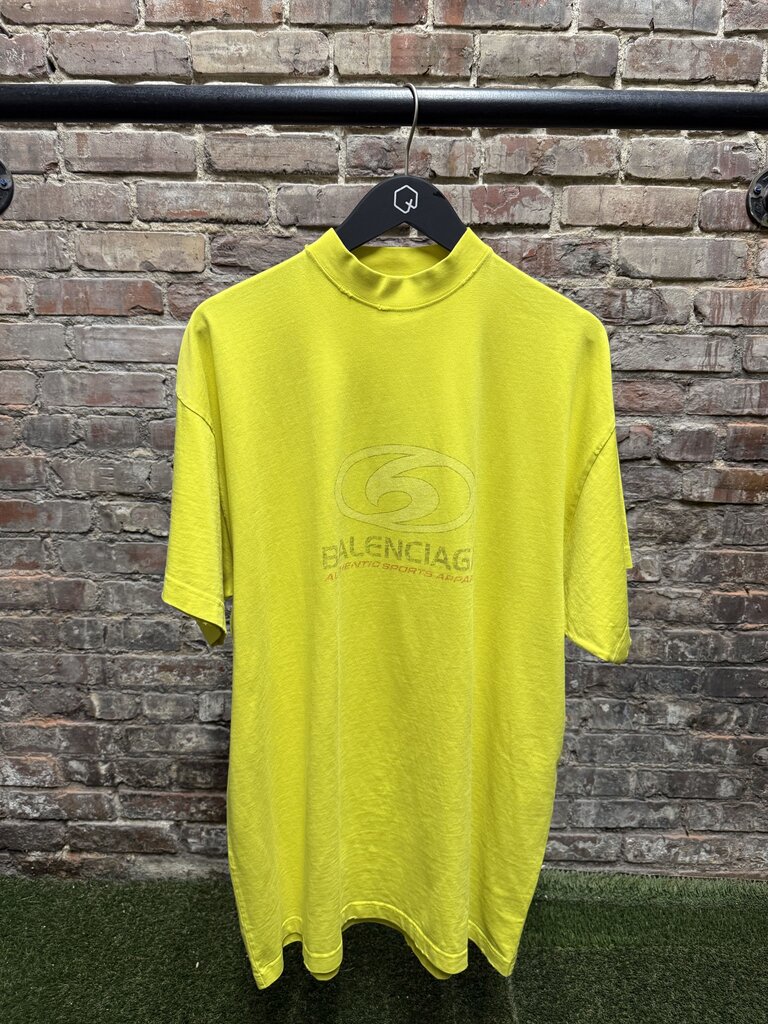 Balenciaga Oversized Surfer Logo Yellow Tee sz. 1 (S)