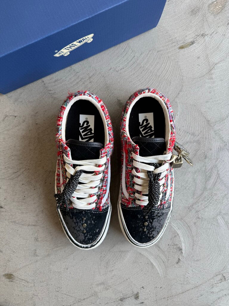 Vans Premium old Skool Charms Red Blk sz. 7