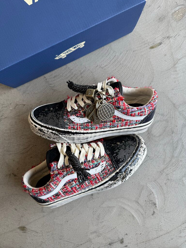 Vans Premium old Skool Charms Red Blk sz. 7