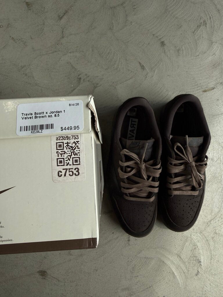 Travis Scott x Jordan 1 Velvet Brown sz. 8.5