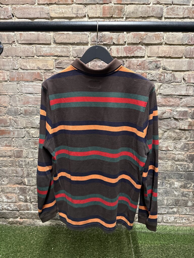 Supreme Striped L/S Polo sz. L