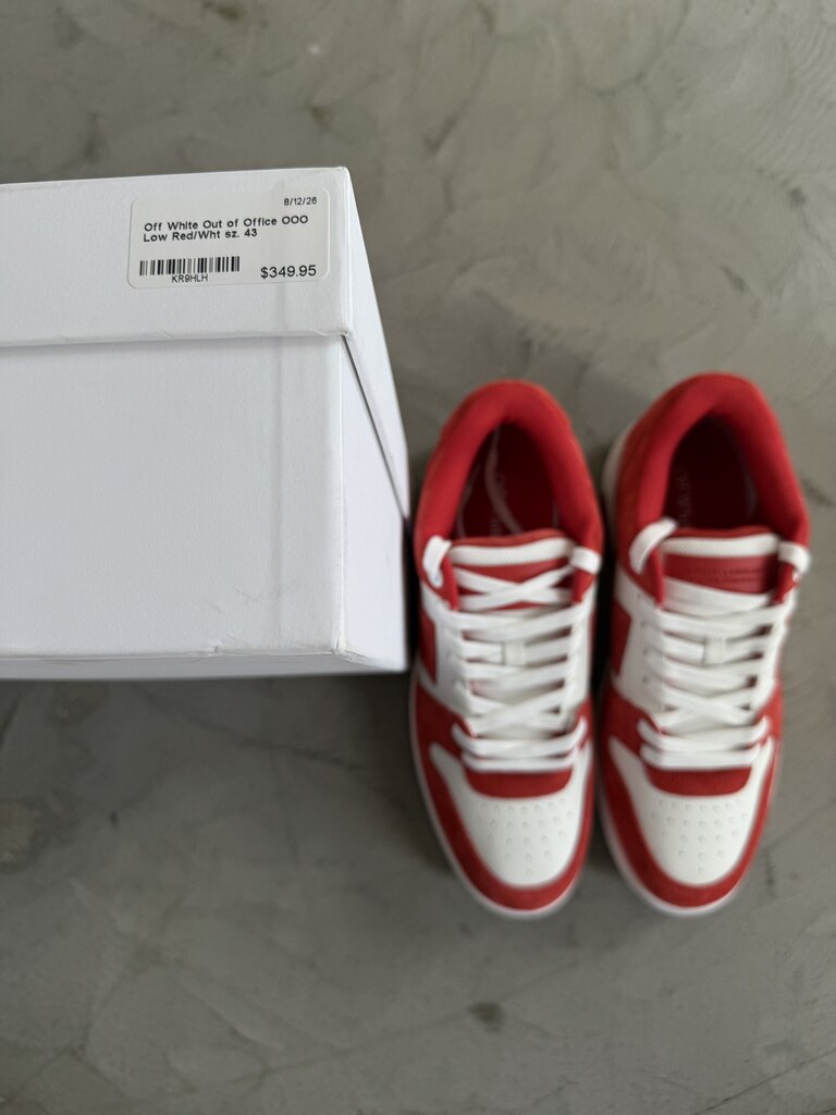 Off White Out of Office OOO Low Red/Wht sz. 43
