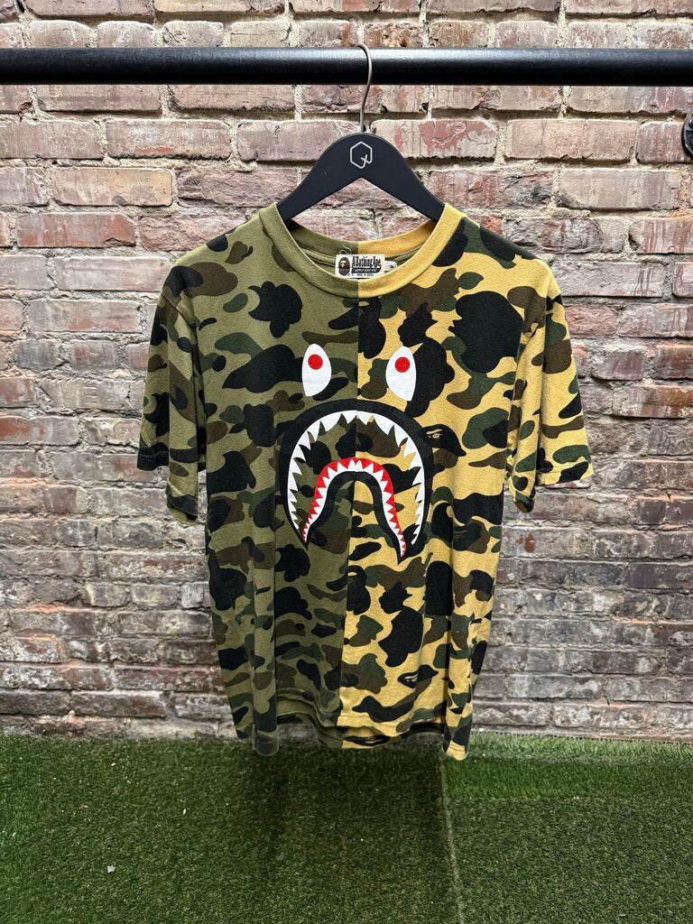 Bape Split Camo Shark Tee sz. M