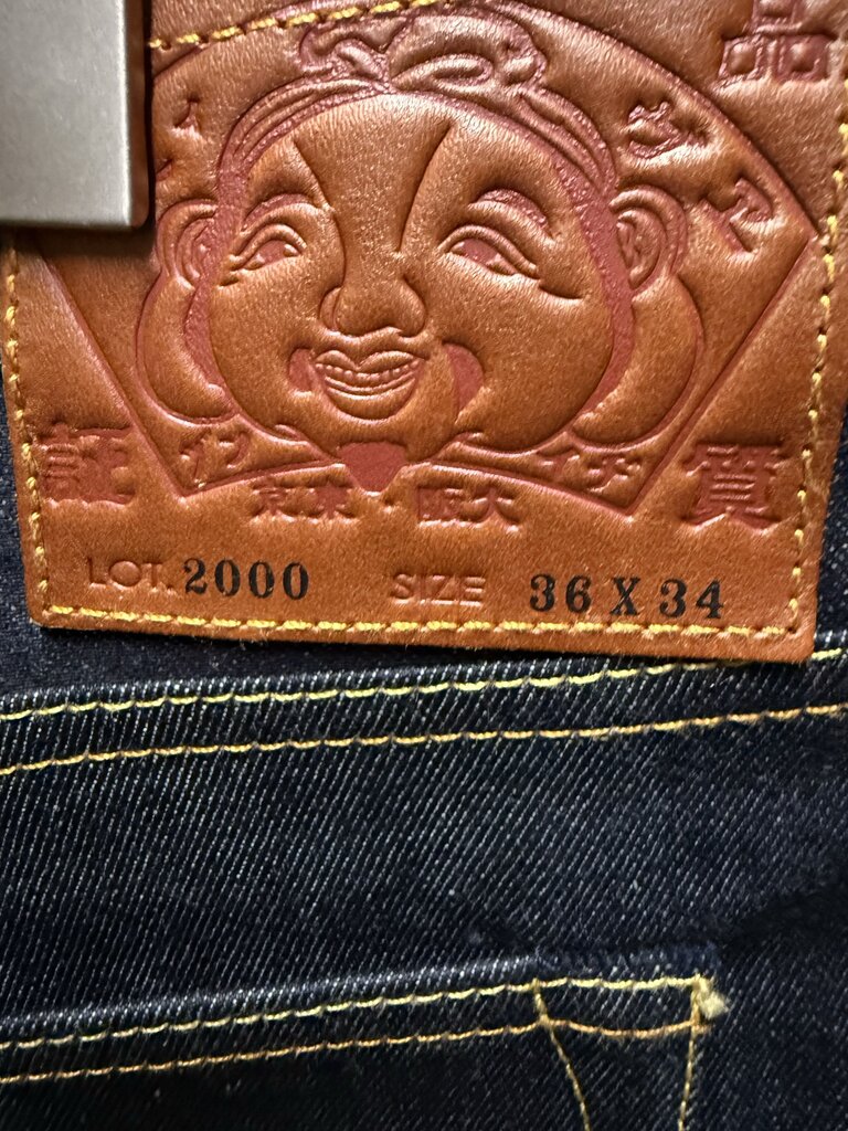 Evisu Daicock Indigo Print-Fit Jeans #2000 sz. 36