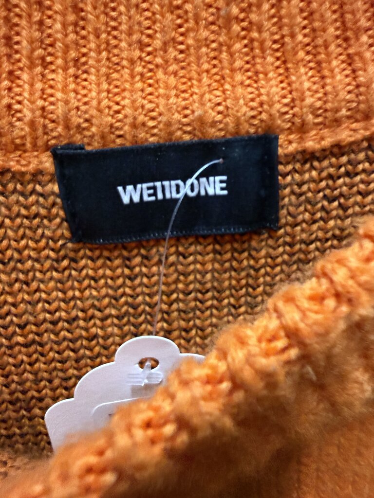 We11done Orange Logo Jacquard Sweater sz. M