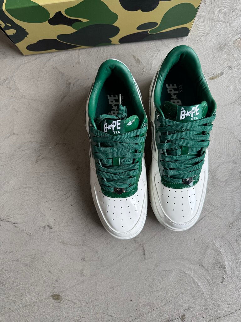 A Bathing Ape Sta Patent White/Grn sz. 12