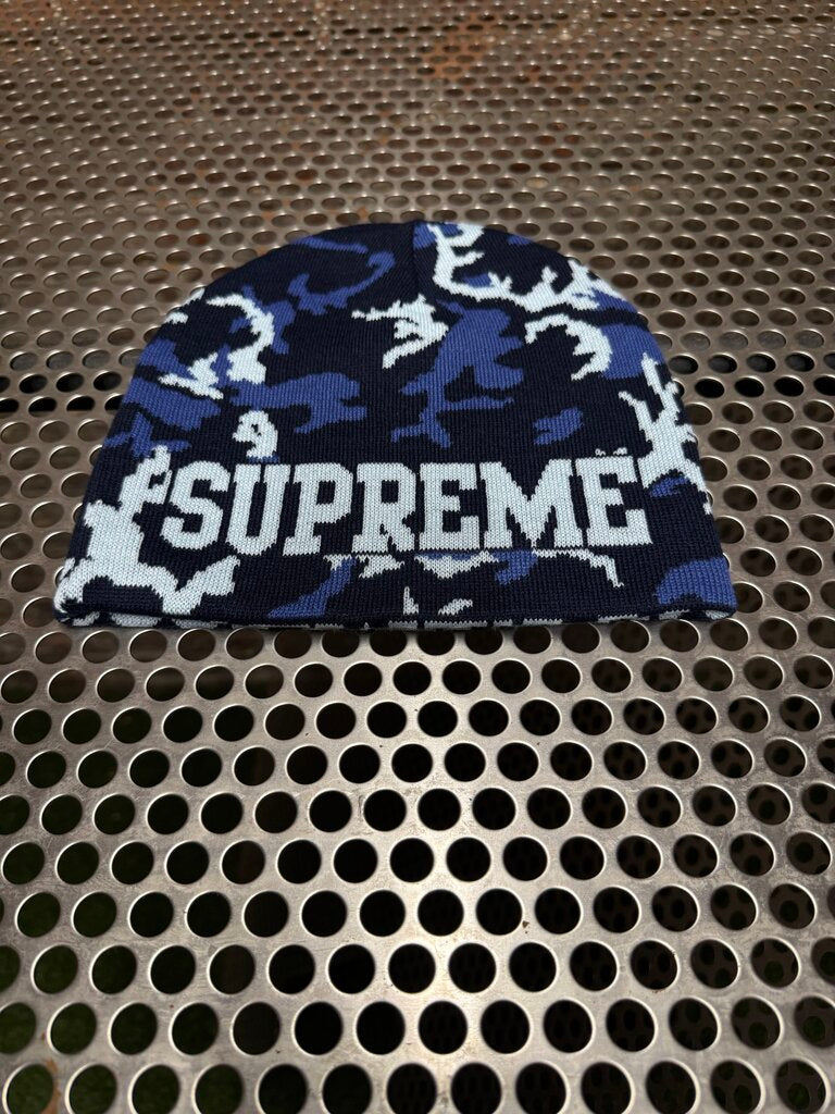 Supreme Reversible Camo Beanie Navy