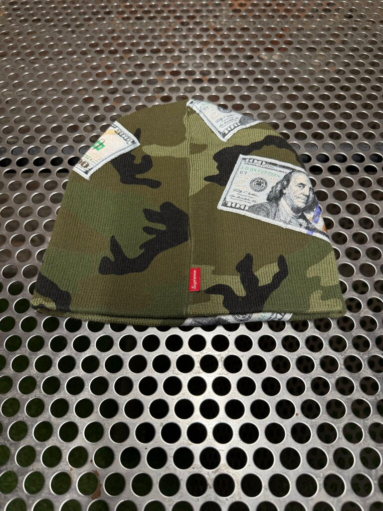 Supreme Money Beanie Woodland Camo
