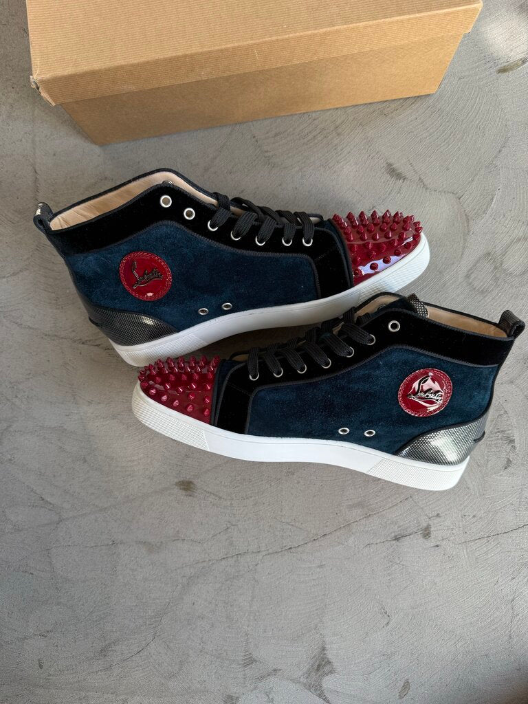 Christian Louboutin Velvet Burgundy Blue sz. 45