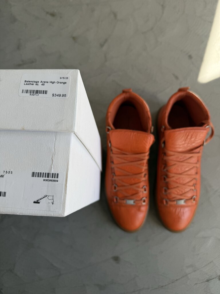 Balenciaga Arena High Orange Leather sz. 45