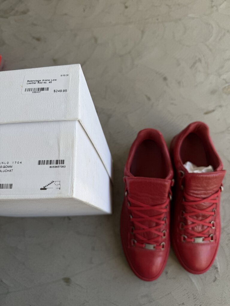 Balenciaga Arena Low Leather Red sz.. 45