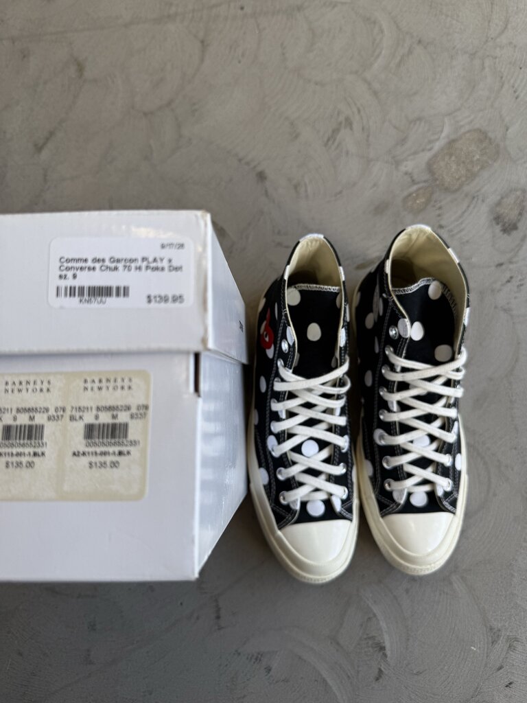 Comme des Garcon PLAY x Converse Chuk 70 Hi Poka Dot sz. 9