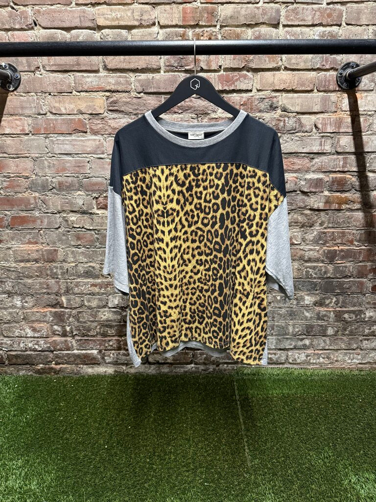 Saint Laurent Leopard Print Panel Tee sz. XL