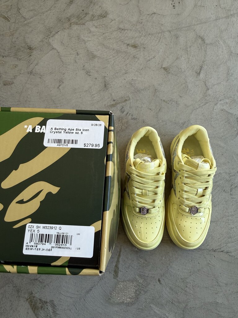 A Bathing Ape Sta Icon Crystal Yellow sz. 5