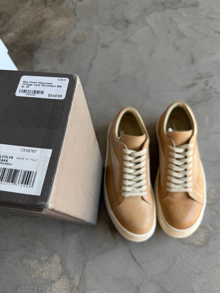 Rick Owen Hollywood Vintage Vans Parchment Milk sz. 43