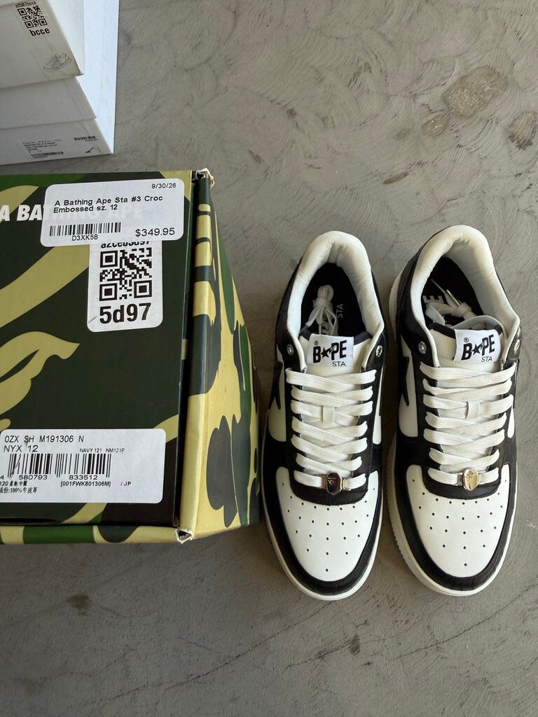 A Bathing Ape Sta #3 Croc Embossed sz. 12