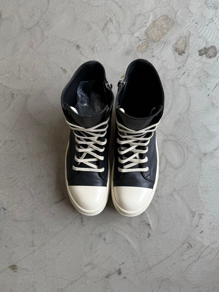 Rick Owens Leather Black Ramones Sz 42 (nb)