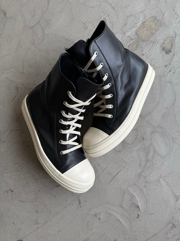 Rick Owens Leather Black Ramones Sz 42 (nb)