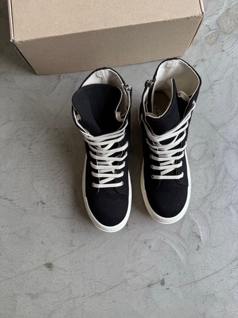 Rick Owens BLK Canvas DRKSHDW High Top Sz 40