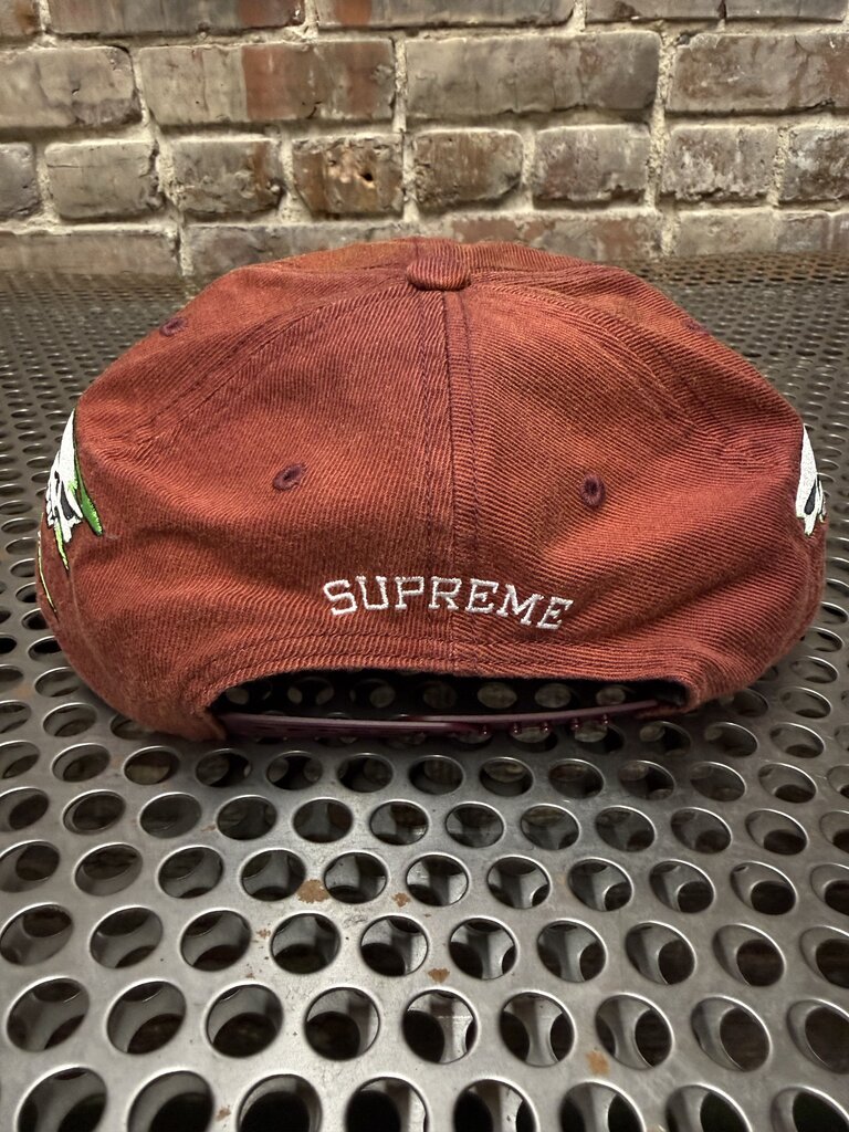 Supreme Skulls Spellout 6 Panel Hat Red