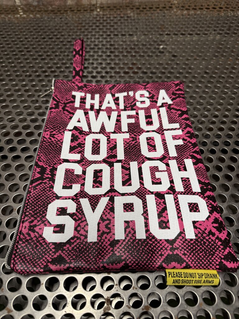 Awful Lot Of Cough Syrup Coin Pouch Pink