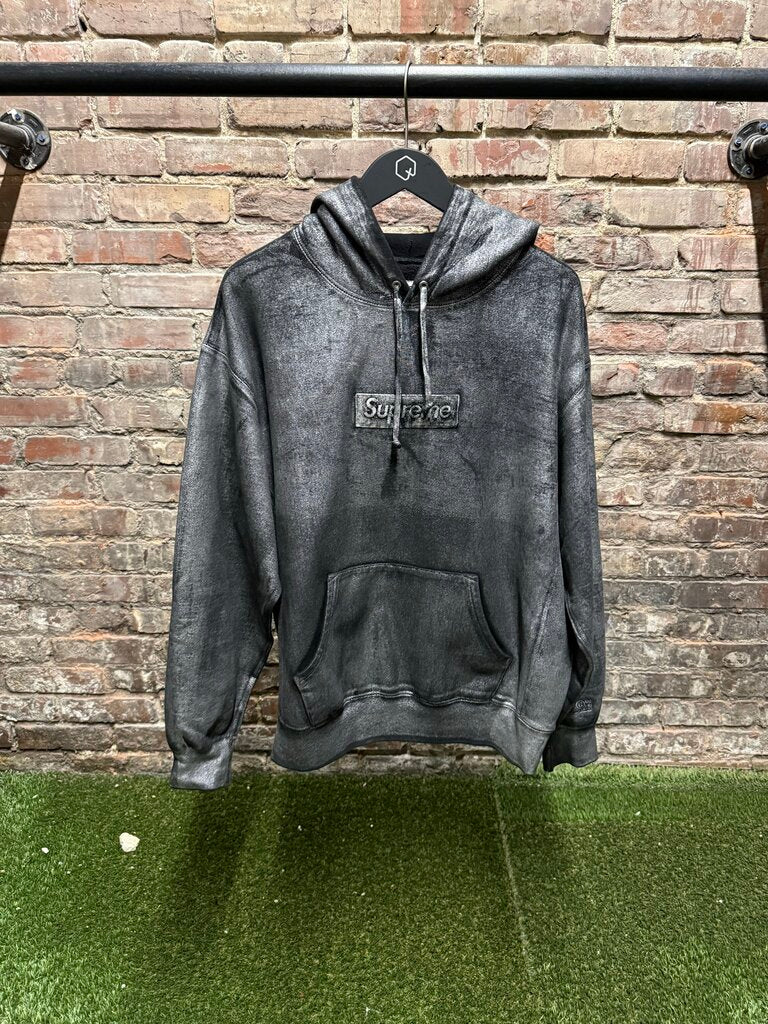 MM6 Maison Margiela x Supreme Foil Box Logo Hoodie Black sz M