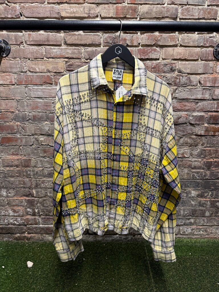 Vale Rhinstone Flannel Yellow sz. XXL