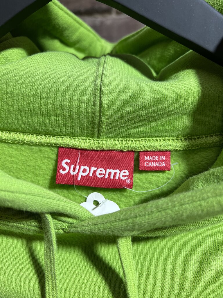 Supreme Tag Logo Hoodie Lime Sz. XL