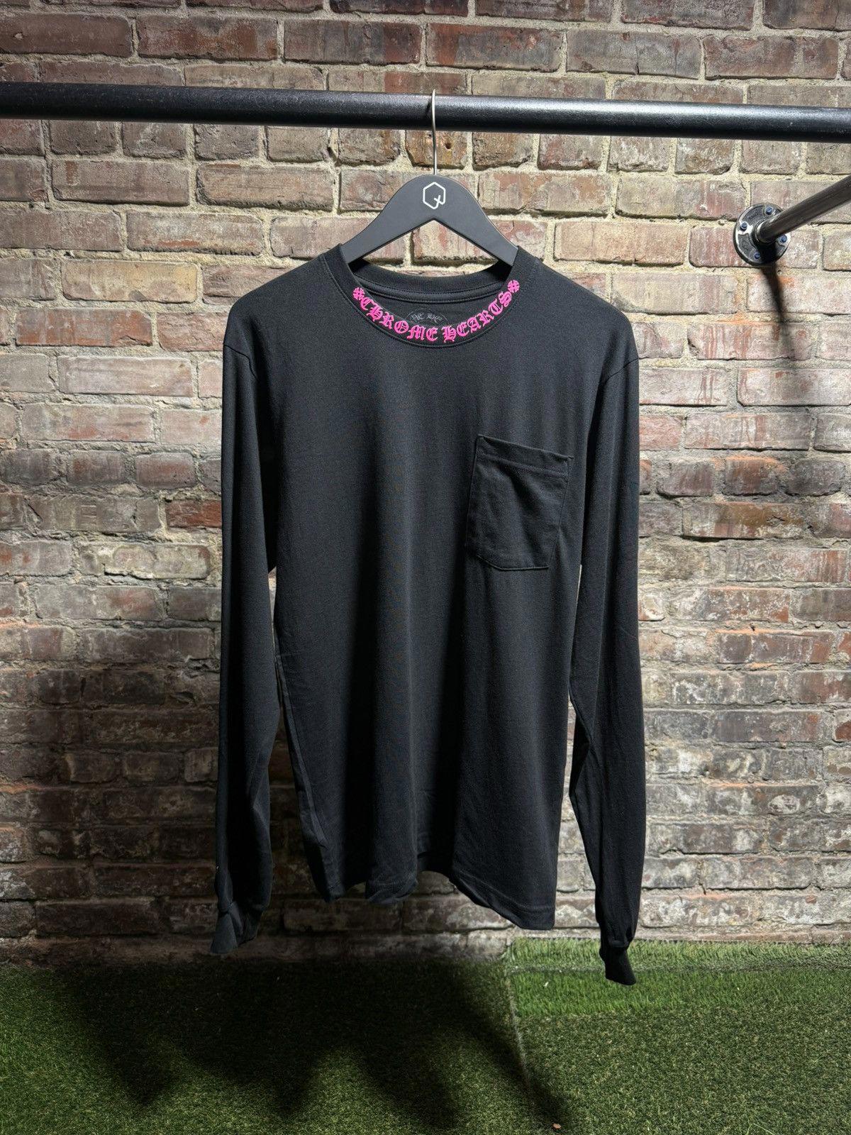 Chrome Hearts Black/Pink Neck Logo L/S Sz. L