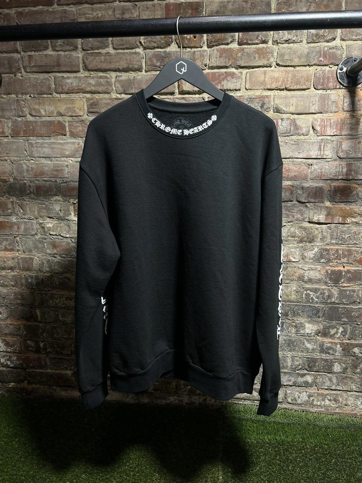 Chrome Hearts Neck Script Black Crewneck Sz. M