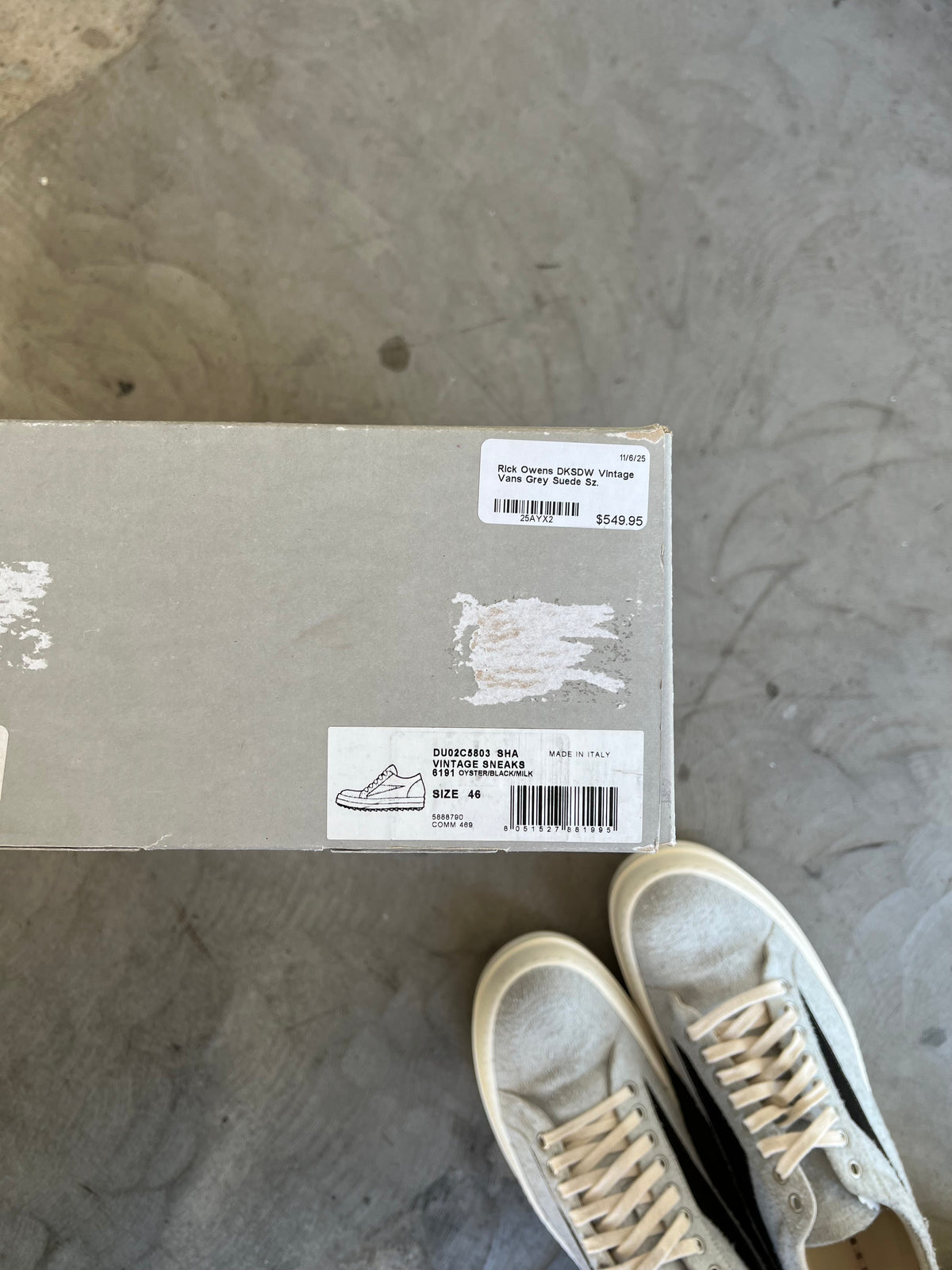 Rick Owens Drkshdw Vintage Low Grey Sz. 46