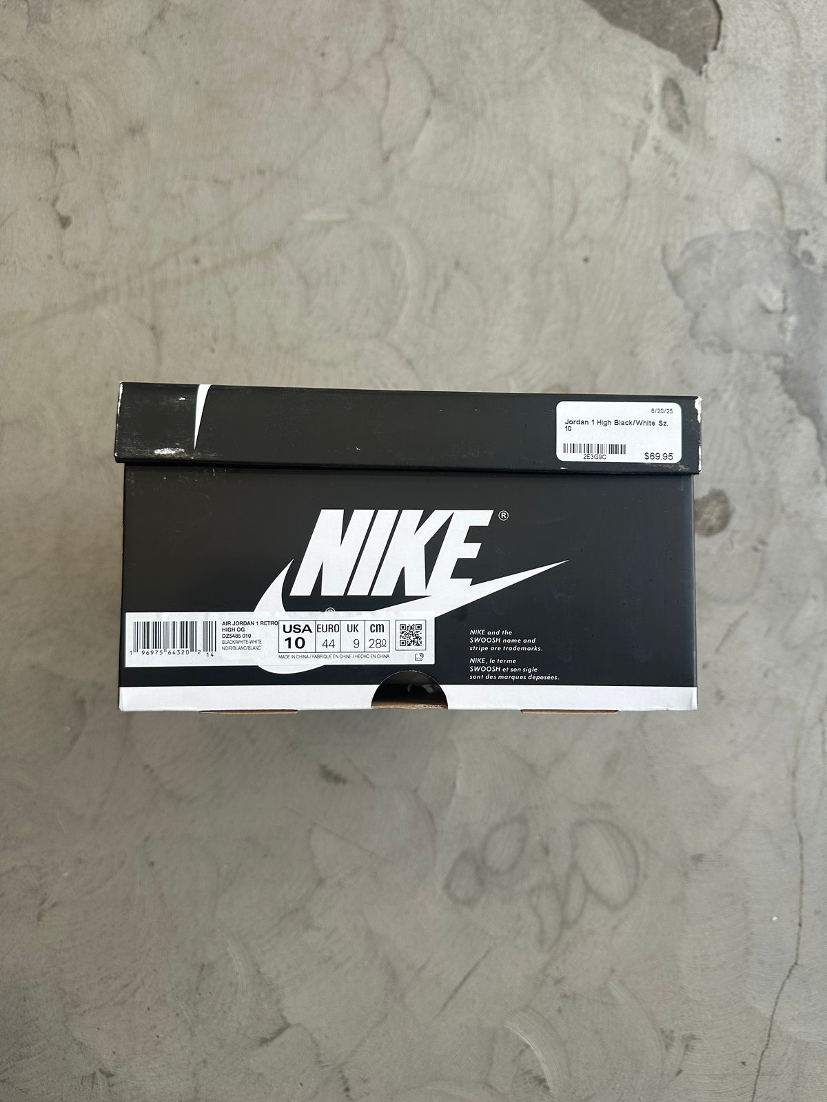 Jordan 1 Black/White Sz. 10