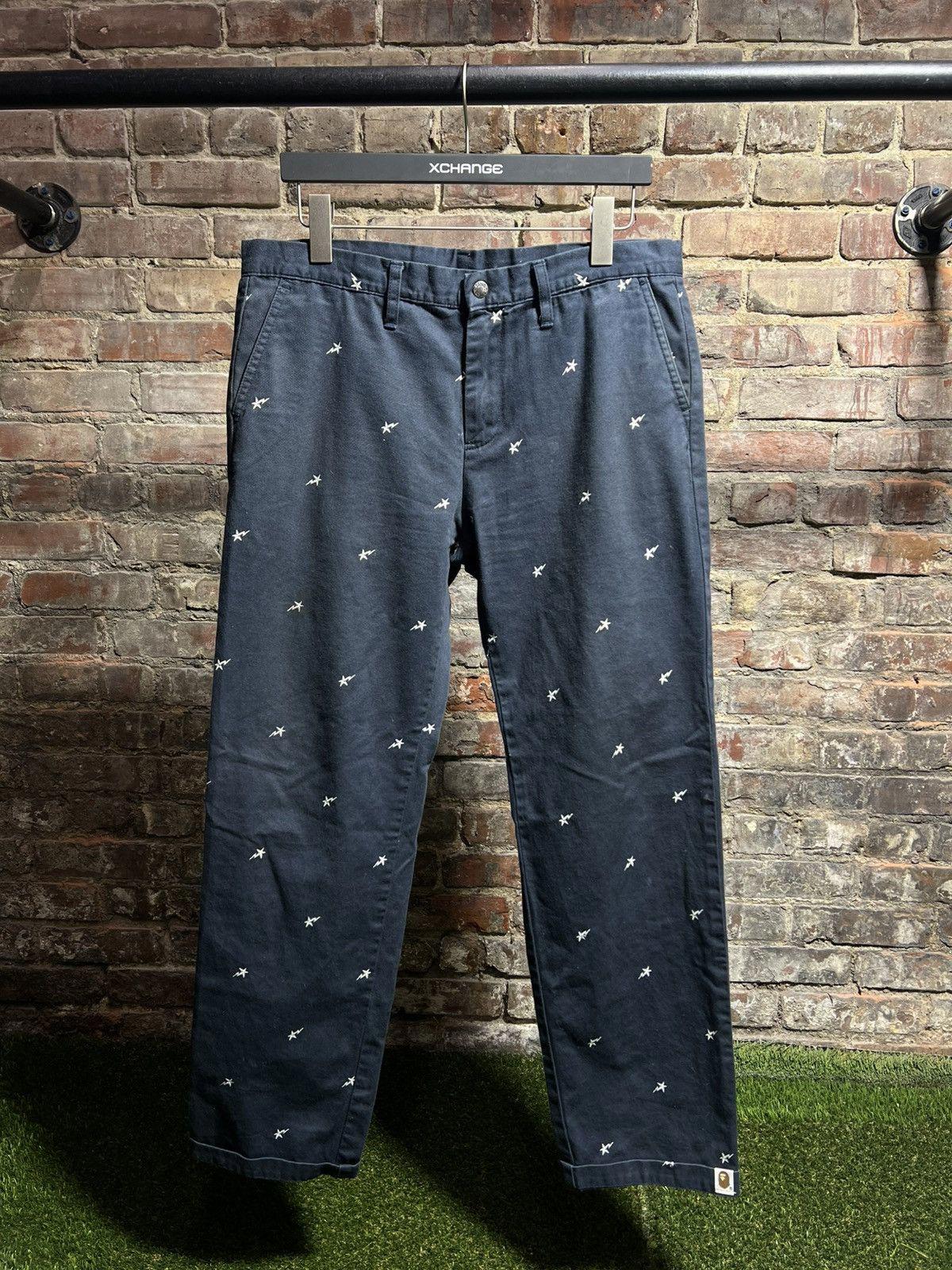 Bape Star Embroidered Chino Pants Sz. M