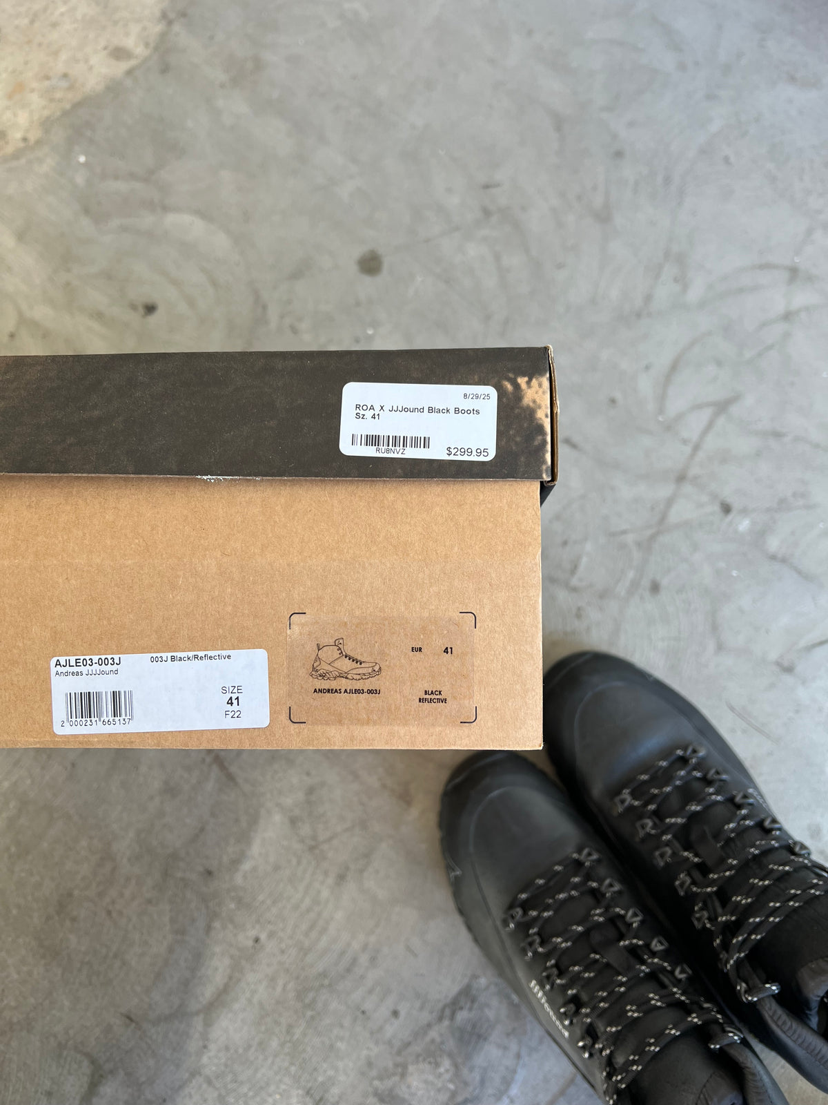 ROA x JJJound Black Boots Sz. 41