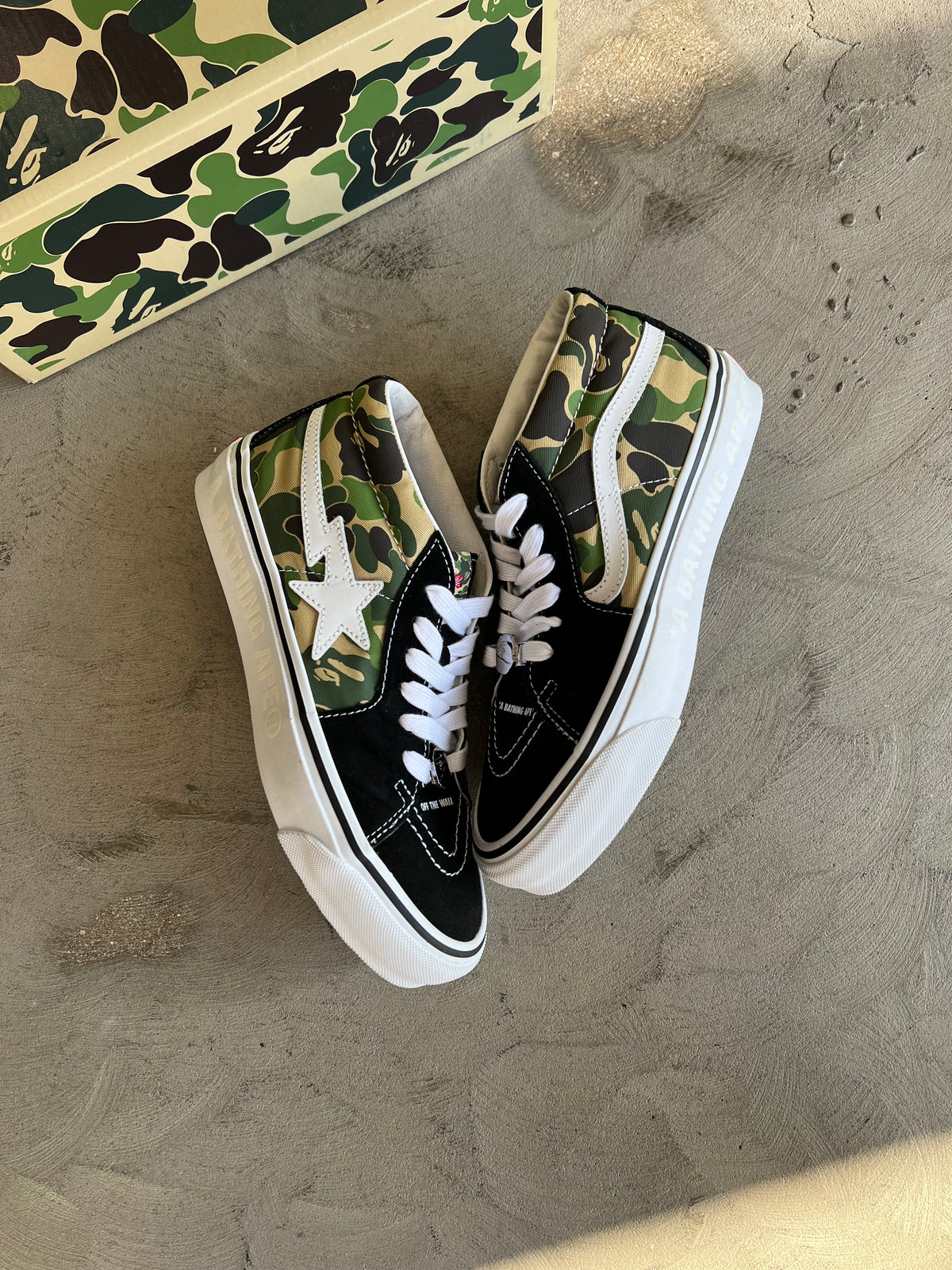 Bape x Vans LX Sk8 Mid Green Camo Sz. 7