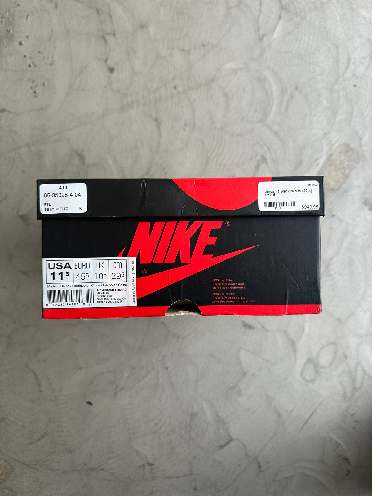 Jordan 1 Black/White Sz. 11.5