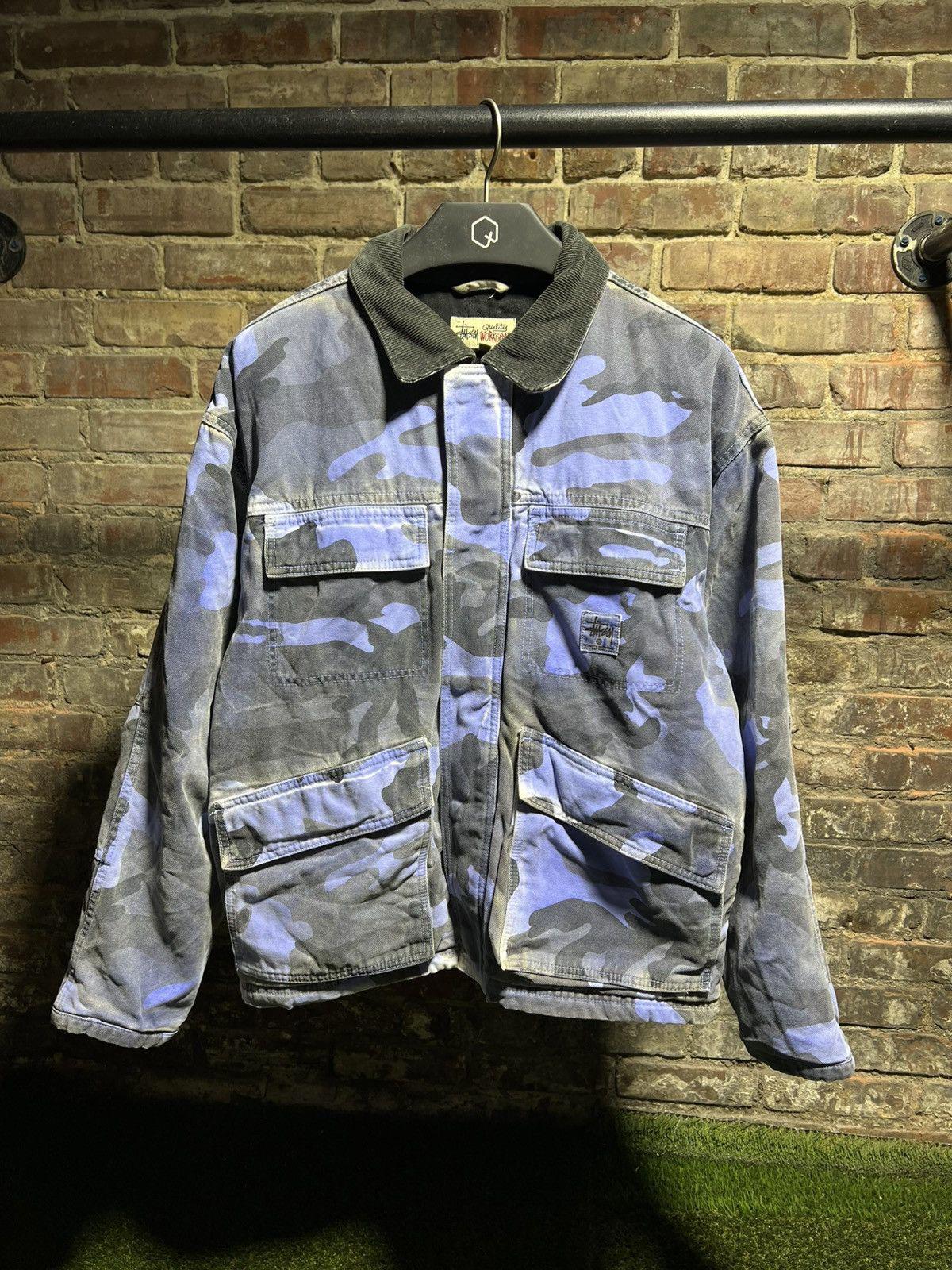 Stussy Blue Camo Workwear Jacket Sz. M