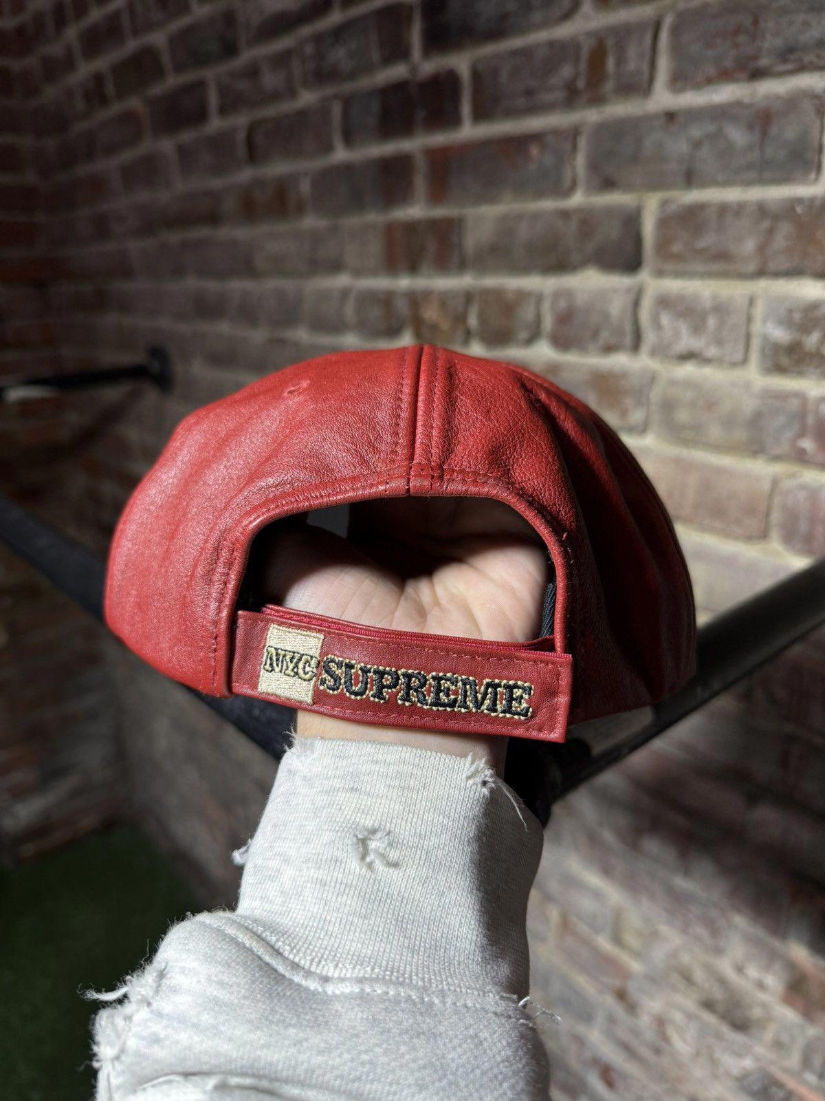 Supreme New York Red Leather 6-Panel Hat