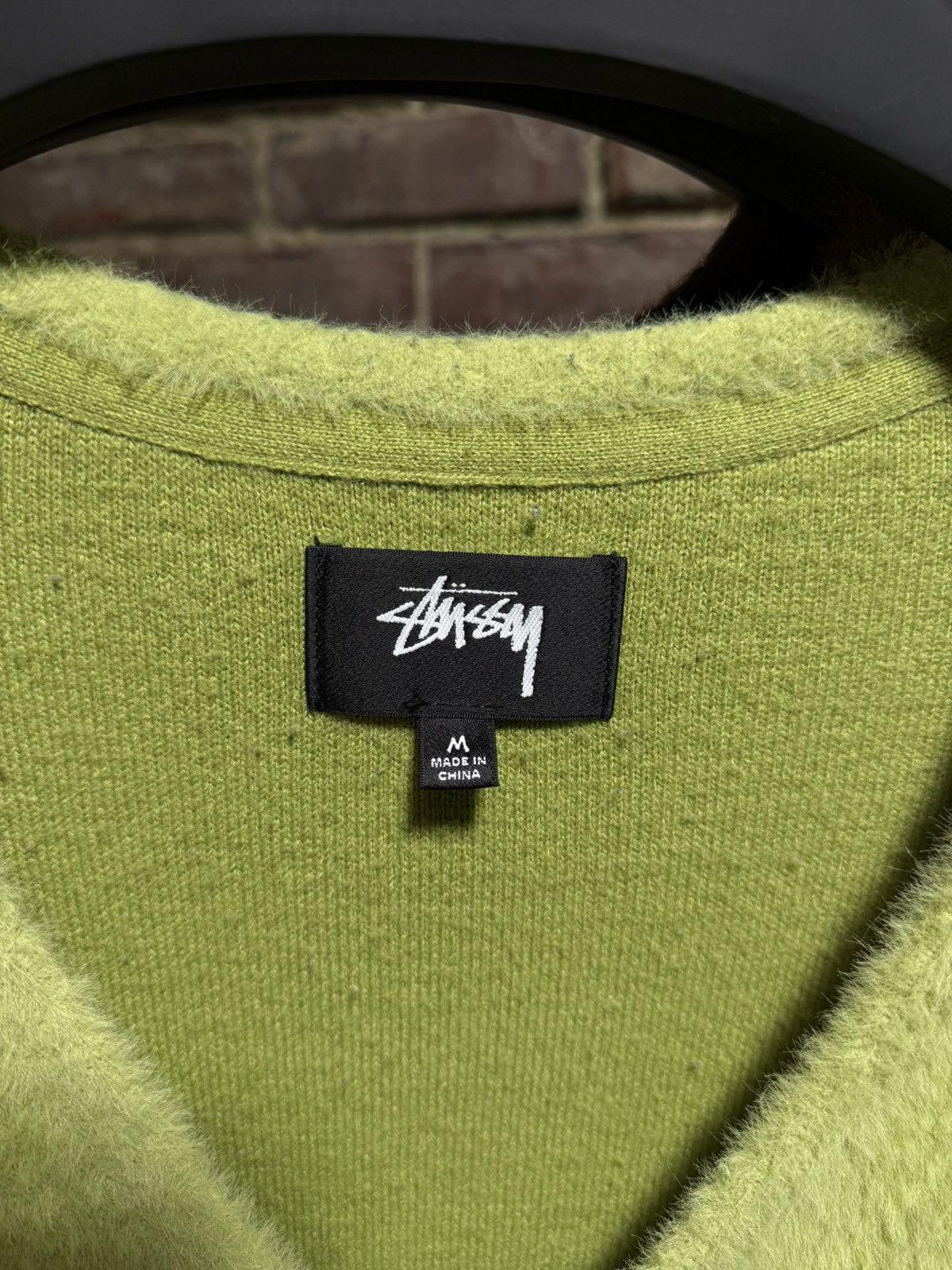 Stussy Lime Green Shaggy Cardigan Sz. M