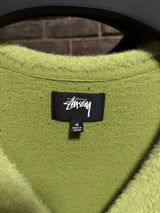 Stussy Lime Green Shaggy Cardigan Sz. M