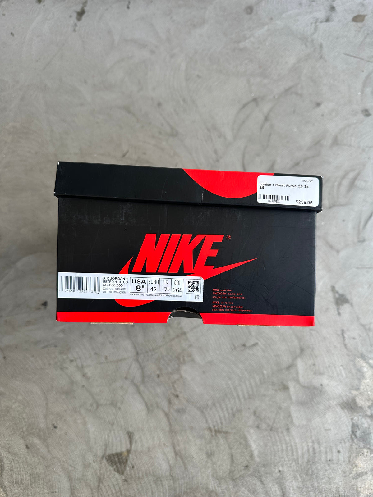 Jordan 1 Court Purple Sz. 8.5