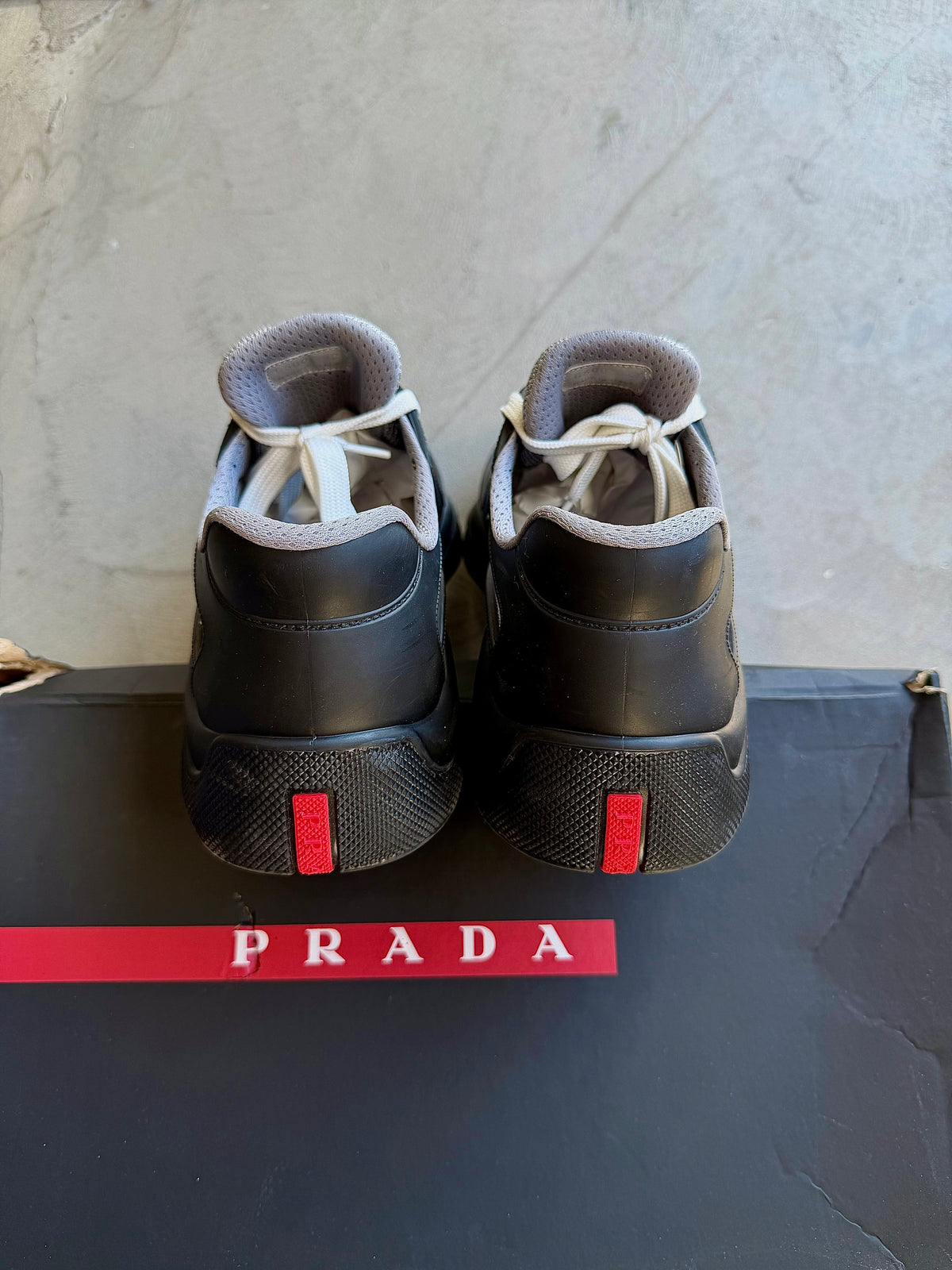 Prada America’s Cup Rubber Sneaker Black Sz. 42