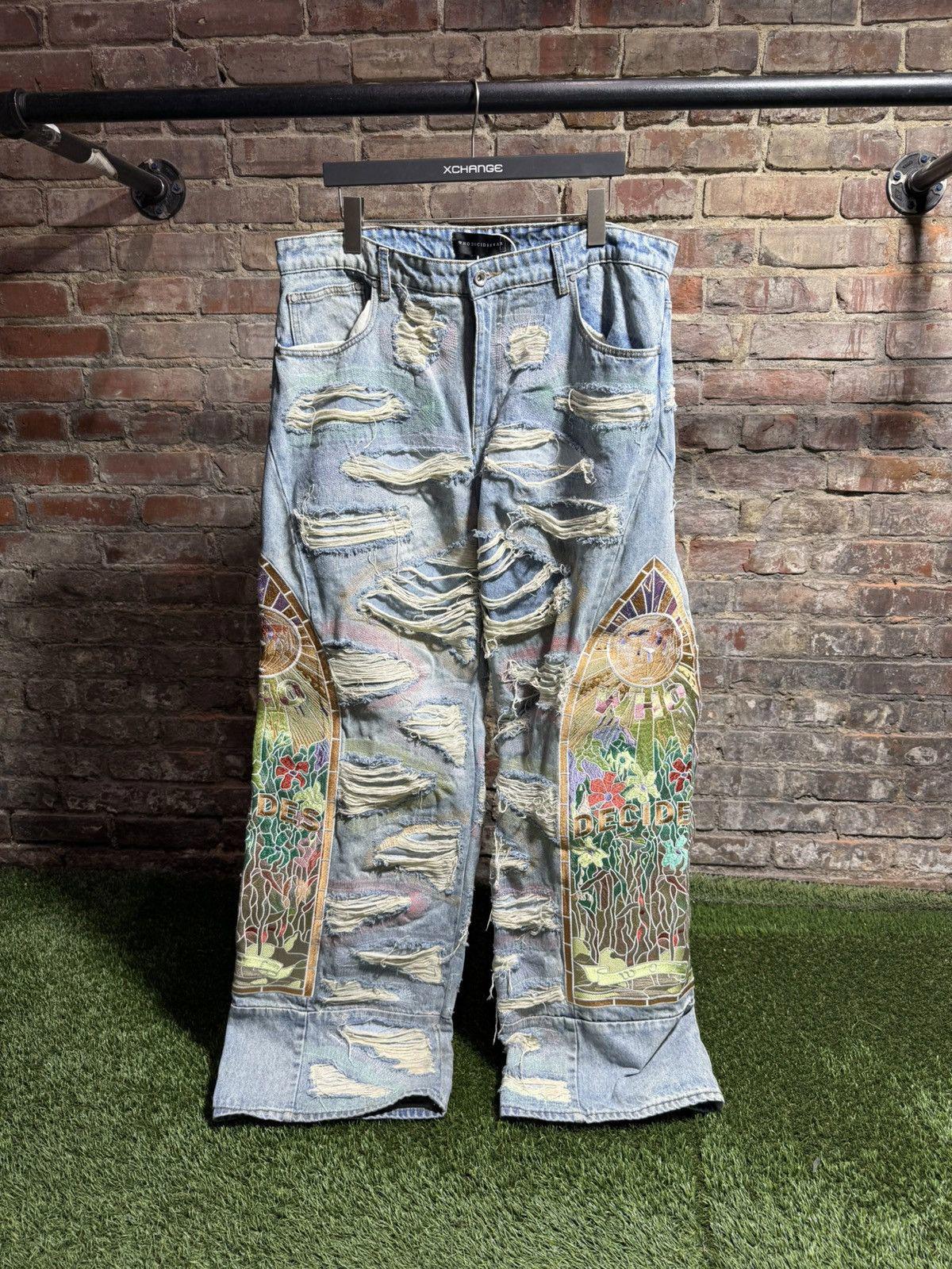 Who Decided War Side Embroidered Multicolor Denim Sz. 38