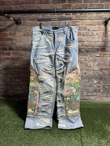 Who Decided War Side Embroidered Multicolor Denim Sz. 38