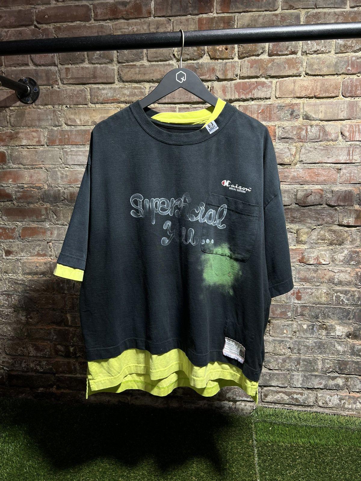 Maison Mihara Yasuhiro Double Layer Superficial Tee Sz. M