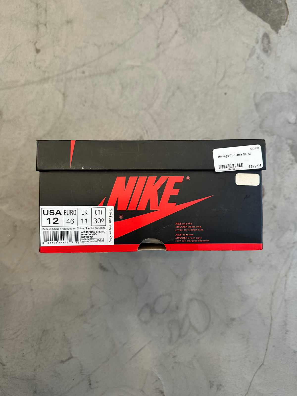 Jordan 1 Homage to Home Sz. 12