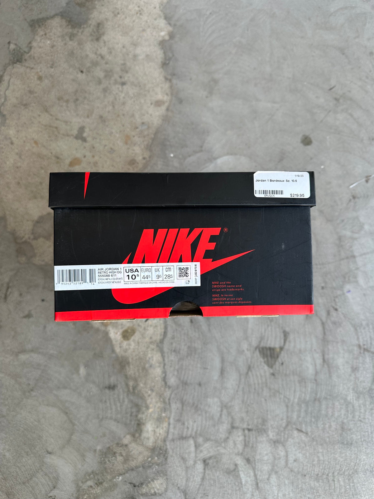 Jordan 1 Bordeaux Sz. 10.5