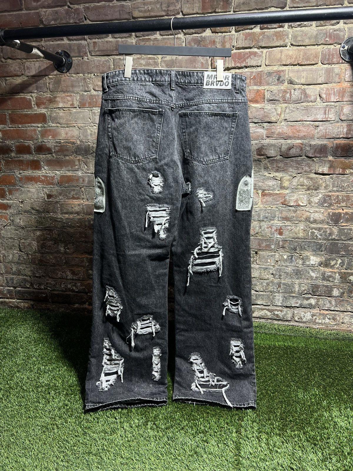 Who Decides War Side Patch Black Jeans Sz. 38