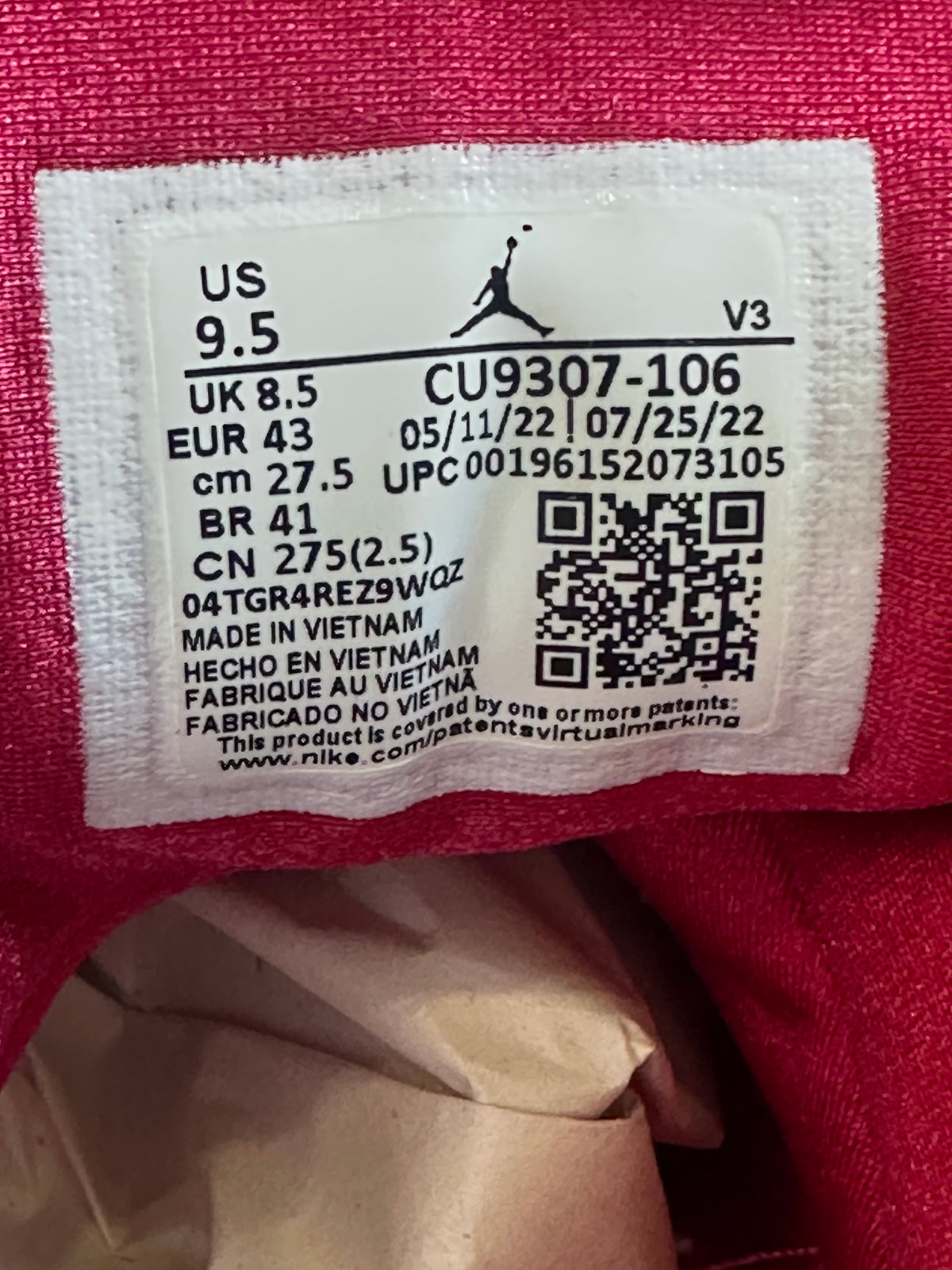 Jordan 7 Cardinal Sz.9.5