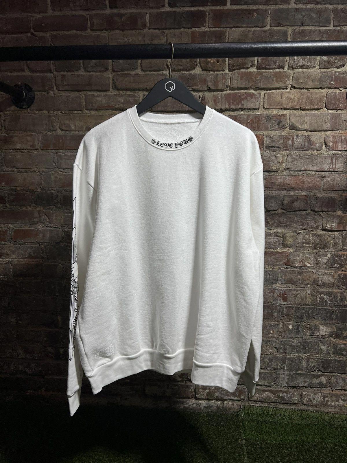 Chrome Hearts Neck Script White Crewneck Sz. M